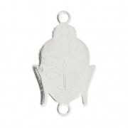 Distanziatore 2 anelli testa di bouddha 18x11 mm Argento 925 x1|raw }}