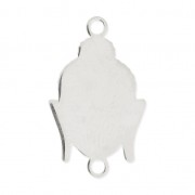 Distanziatore 2 anelli testa di bouddha 18x11 mm Argento 925 x1
