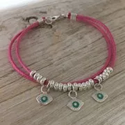 Ciondolo occhio portafortuna con strass 8 mm Argento 925 x1