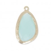Pendente pietra sfaccettata dorato/Chrysophase x1|raw }}