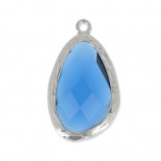 Pendente pietra sfaccettata argentato/Montana x1