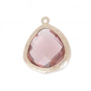 Pendente pietra sfaccettata dorato/Ametista x1|raw }}