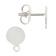 Orecchini a perno base e anello mm. 6 Placcatura argento fino x2
