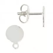 Orecchini a perno base e anello mm. 6 Placcatura argento fino x2