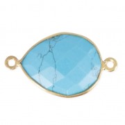 Distanziatore 2 anelli astone Argento 925 Placcato oro / imitazione Turchesex1|raw }}