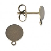 Orecchini a perno base e anello mm. 6 bronzo x2|raw }}