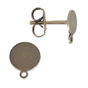 Orecchini a perno base e anello mm. 6 bronzo x2