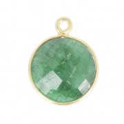 Pendentif 12mm castone Argento 925 Placcato oro / Chrysoprase x1|raw }}