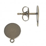 Orecchini a perno base e anello mm. 8 bronzo x2|raw }}