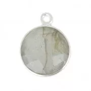 Pendente  12mm castone Argento 925 / Labradorite x1