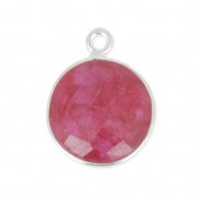 Pendente  12mm castone Argento 925 / Dyed Ruby|raw }}