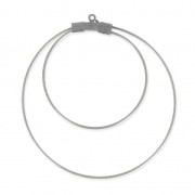 Orecchini doppio cerchio da decorare 45mmx0.8mm argentato antico x2|raw }}