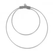 Orecchini doppio cerchio da decorare 45mmx0.8mm argentato antico x2