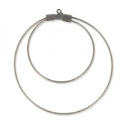 Orecchini doppio cerchio da decorare 45mmx0.8mm bronzo x2