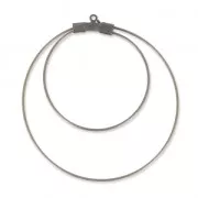 Orecchini doppio cerchio da decorare 45mmx0.8mm bronzo x2