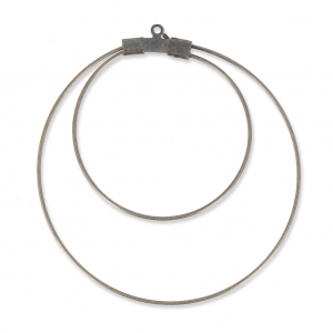 Orecchini doppio cerchio da decorare 45mmx0.8mm bronzo x2