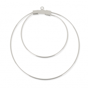 Orecchini doppio cerchio da decorare 45mmx0.8mm Placcatura argento finox2
