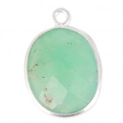 Pendente  11 x 13 mm castone Argento 925 / Chrysoprase x1