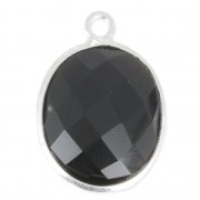 Pendente  11 x 13 mm castone Argento 925 / Black onyx x1