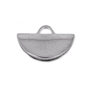 Terminale pinza mezzaluna 10.5 x 6.5 mm argentato antico x1