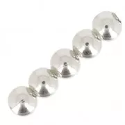 Palline in ottone 5 mm Placcatura argento fino x20