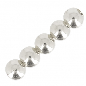 Palline in ottone 10mm Placcatura argento fino x5