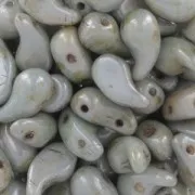 Perle in vetro (Rep. Ceca) 2 fori Zoliduo® Left 5x8mm Verde grigio marmorizzato x20