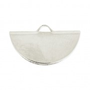 Terminale pinza mezzaluna 19.5x11.5 mm Placcatura argento finox1|raw }}