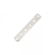 Distanziatore 6 fori mm. 26 x 4.6 Placcatura argento fino x1