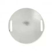 Distanziatore rotondo incurvato e testurato 29 mm Placcatura argento fino x1