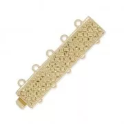 Chiusura 5 file lavorata mm. 31x7 dorato x1