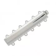 Chiusura 6 file mm. 9x39 placcato rodio x1
