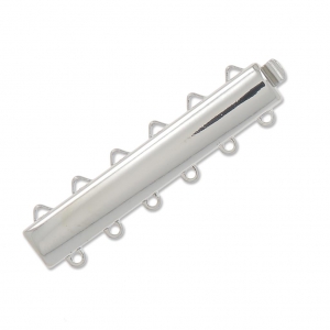 Chiusura 6 file mm. 9x39 placcato rodio x1