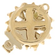 Chiusura a clip con strass e perle forma fiore 15 mm dorato x1