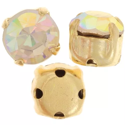 ChChatons montés mm. 6 dorato Crystal AB x5