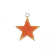Ciondolo stella in metallo goccia resina epossidica 15 mm Terracotta x 10