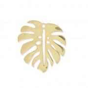 Ciondolo foglia di filodendro 17x15 mm in argento 925 dorato x1