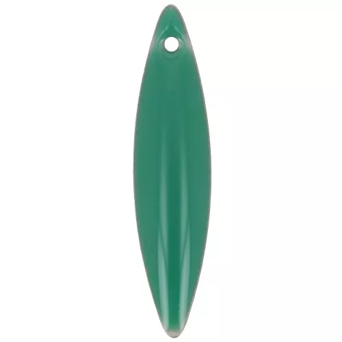 Navette metallo e resina epossidica 25x5.5 mm verde smeraldo x 10