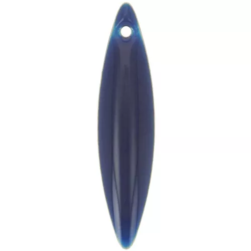 Navette in metallo e resina epossidica 25x5.5 mm Blu Notte x 10