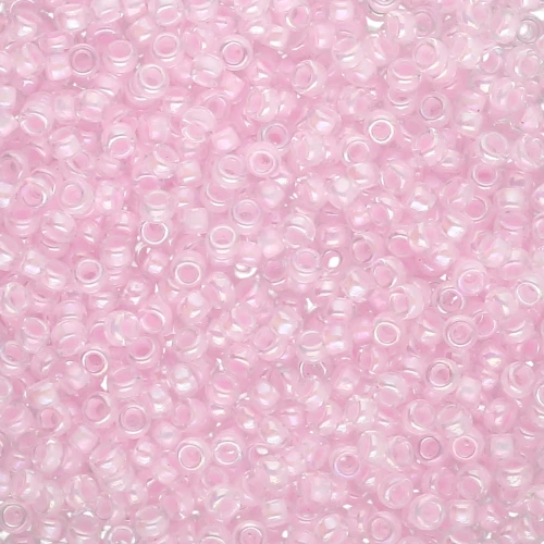 Rocaille Miyuki 15/0 272 - Pink Lined Crystal AB