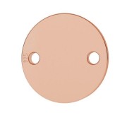 Distanziatore rotondo 2 fori da incidere 9mm Argento 925 oro rosa  x1|raw }}