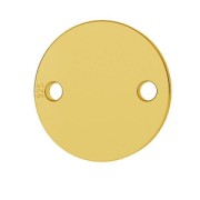 Distanziatore rotondo 2 fori da incidere mm.9 Argento 925 Dorato con oro fino x1|raw }}