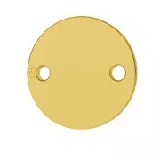Distanziatore rotondo 2 fori da incidere mm.9 Argento 925 Dorato con oro fino x1