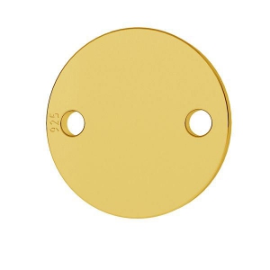 Distanziatore rotondo 2 fori da incidere mm.9 Argento 925 Dorato con oro fino x1