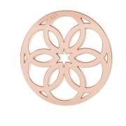 Pendente/distanziatore rotondo rosone 13mm in Argento 925 oro rosa x1|raw }}