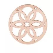 Pendente/distanziatore rotondo rosone 13mm in Argento 925 oro rosa x1