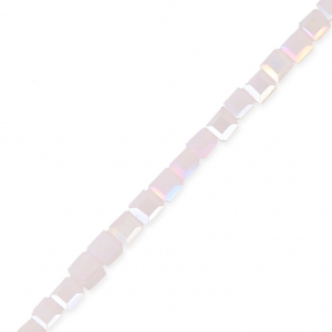 Cubi in vetro 2.5 mm Luster Light Rose Opal x43 cm