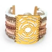 Cubetti di vetro da 2,5 mm - Cristallo Oro Bronzo Lustro x43cm