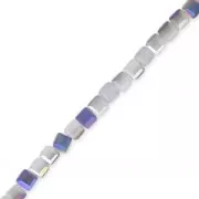 Cubi in vetro 2.5 mm Lavender Opal Half Purple Iris x40 cm