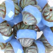 Perline in vetro Saturn Beads 11x10 mm Light Sapphire Opal Travertin x10